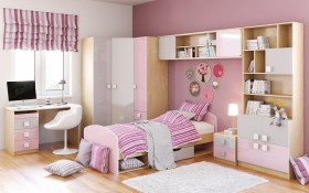Детская комната Грэйси (Розовый/Серый/корпус Клен) в Заозёрном - zaozyornyj.katalogmebeli.com | фото 3