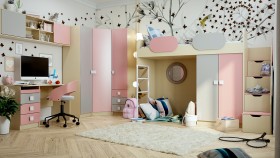 Детская комната Грэйси (Розовый/Серый/корпус Клен) в Заозёрном - zaozyornyj.katalogmebeli.com | фото