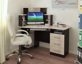 Компьютерный стол Каспер (венге/лоредо) в Заозёрном - zaozyornyj.katalogmebeli.com | фото