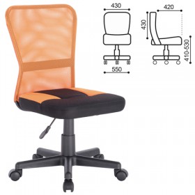 Кресло компактное BRABIX Smart MG-313 (черный, оранжевый) в Заозёрном - zaozyornyj.katalogmebeli.com | фото 1