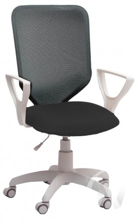 Кресло компьютерное Элегия S (белый/ткань сетка темно-серая) в Заозёрном - zaozyornyj.katalogmebeli.com | фото