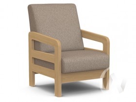 Кресло отдыха Вега-34 (бук лак/UNO CARAMEL) в Заозёрном - zaozyornyj.katalogmebeli.com | фото