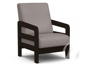 Кресло отдыха Вега-34 (венге лак/UNO ROSY-GREY) в Заозёрном - zaozyornyj.katalogmebeli.com | фото