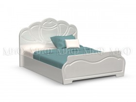 Кровать 1,4м Гармония (Белый/Белый глянец) в Заозёрном - zaozyornyj.katalogmebeli.com | фото