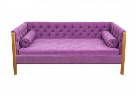 Кровать 180 серии Леди  32 Фиолетовый (подушка валик) в Заозёрном - zaozyornyj.katalogmebeli.com | фото