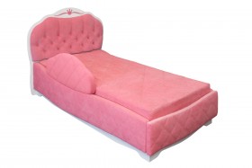Кровать 190 Гармония Lux 36 Розовый (мягкий бортик) в Заозёрном - zaozyornyj.katalogmebeli.com | фото
