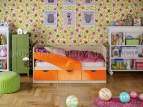 Кровать Бабочки 1,6м (Оранжевый металлик) в Заозёрном - zaozyornyj.katalogmebeli.com | фото