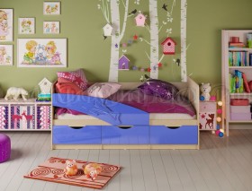 Кровать детская 1,6м Дельфин (Синий металлик) в Заозёрном - zaozyornyj.katalogmebeli.com | фото
