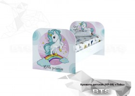 Кровать детская КР-08 Тойс (белый/белый,фотопечать Little Pony) в Заозёрном - zaozyornyj.katalogmebeli.com | фото