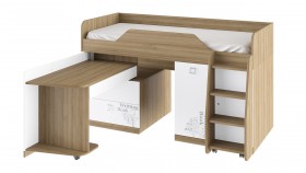 Кровать комбинированная «Оксфорд» (Ривьера/Белый с рисунком) в Заозёрном - zaozyornyj.katalogmebeli.com | фото 3