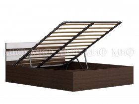 Кровать с подъемным механизмом Нэнси 1,4м (Венге/белый глянец) в Заозёрном - zaozyornyj.katalogmebeli.com | фото