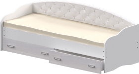 Кровать Софа-8 с мягкой спинкой (900х1900) Белый в Заозёрном - zaozyornyj.katalogmebeli.com | фото