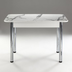 Кухонный стол 1100*700/400 ф 2 Пластик, мрамор белый в Заозёрном - zaozyornyj.katalogmebeli.com | фото