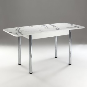 Кухонный стол 1100*700/400 ф 2 Пластик, мрамор белый в Заозёрном - zaozyornyj.katalogmebeli.com | фото 2
