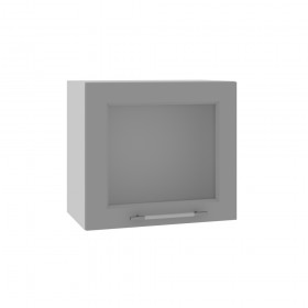 Квадро ВПГС 500 шкаф верхний горизонтальный со стеклом высокий (Железо/корпус Серый) в Заозёрном - zaozyornyj.katalogmebeli.com | фото