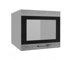Лофт ВПГСФ 500 шкаф верхний горизонтальный со стеклом высокий с фотопечатью (Дуб майский/корпус Серый) в Заозёрном - zaozyornyj.katalogmebeli.com | фото
