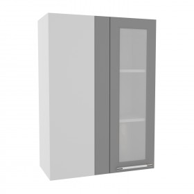 Лофт ВПУС 650 шкаф верхний угловой со стеклом высокий (Дуб майский/корпус Серый) в Заозёрном - zaozyornyj.katalogmebeli.com | фото