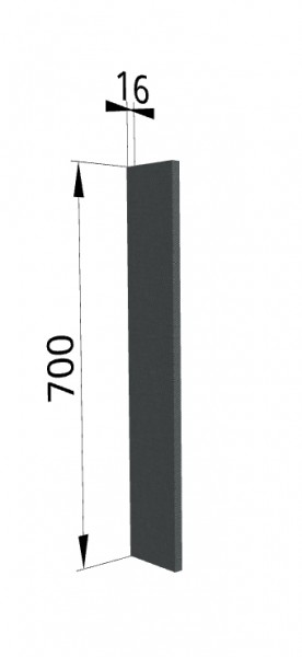 Панель торцевая ПТ 400 Квадро (для шкафа торцевого верхнего) Железо в Заозёрном - zaozyornyj.katalogmebeli.com | фото
