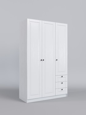 Шкаф 3-х створчатый с ящиками Классика (Белый/корпус Выбеленное дерево) в Заозёрном - zaozyornyj.katalogmebeli.com | фото