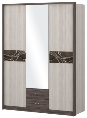 Шкаф трехстворчаты с зеркалом Шк68.1 Николь в Заозёрном - zaozyornyj.katalogmebeli.com | фото 1