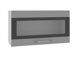 Скала ВПГСФ 800 Шкаф верхний горизонтальный со стеклом с фотопечатью высокий (Гранит Грей/корпус Серый) в Заозёрном - zaozyornyj.katalogmebeli.com | фото