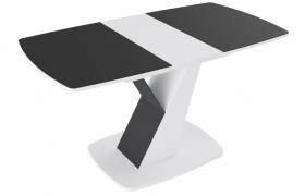 Стол обеденный «Гарда» Тип 1 (Белый/Стекло матовое черный графит) в Заозёрном - zaozyornyj.katalogmebeli.com | фото 5