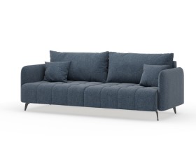 Валериан диван трёхместный прямой Синий, ткань RICO FLEX 101 в Заозёрном - zaozyornyj.katalogmebeli.com | фото