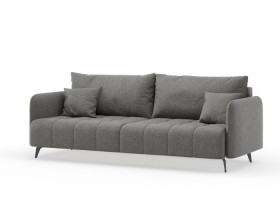 Валериан диван трёхместный прямой Стальной, ткань RICO FLEX 9292 в Заозёрном - zaozyornyj.katalogmebeli.com | фото