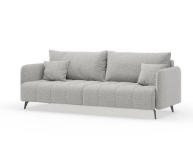 Валериан диван трёхместный прямой Светло-серый, ткань RICO FLEX 108 в Заозёрном - zaozyornyj.katalogmebeli.com | фото
